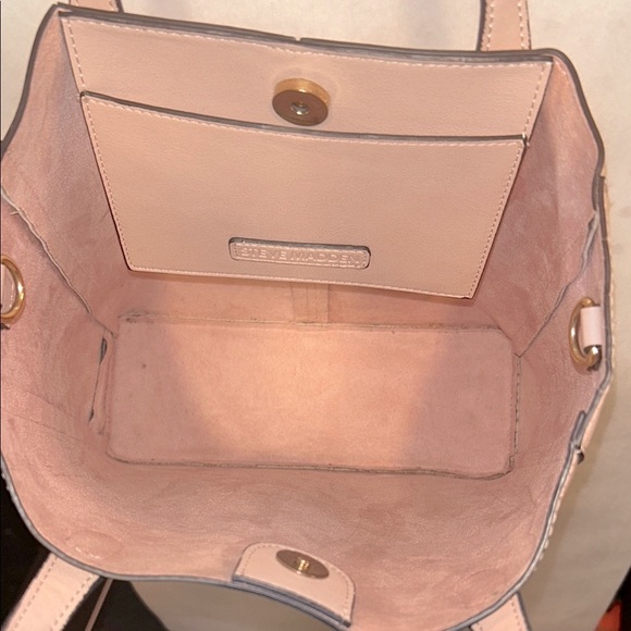 Steve Madden - Mini Cori Tote Faux Blush Pink Leather & Faux Pink Suede Interior - Picture 3 of 16